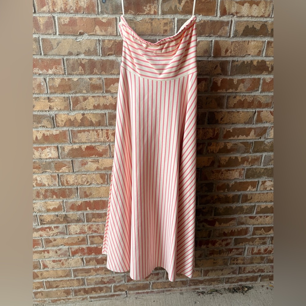 Brave + True Rave Strapless Pink and White Maxi Dress Medium NWT - Picture 4 of 8